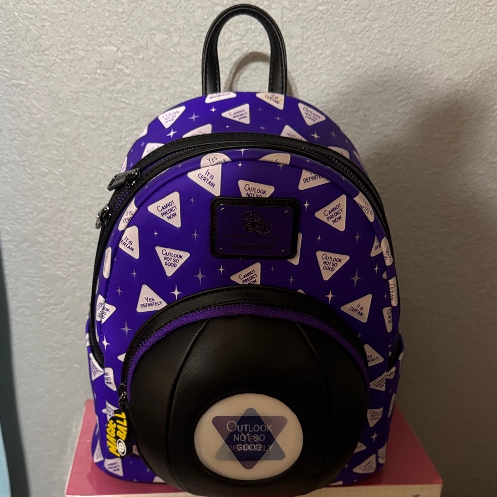 Loungefly Purple Mini Backpack with Fortune-Teller Pattern